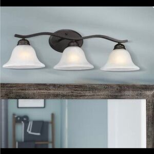 Modern Black and White Triple Light Fixture